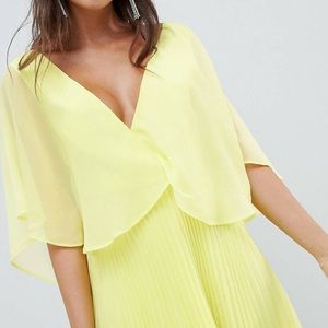 Yellow pleated dress